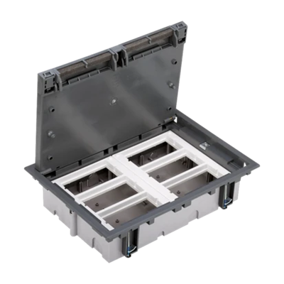 6-module floor box, 12x K45 + 2x SM302/9, gray