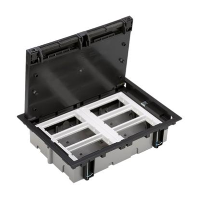 6-модульна підлогова коробка, 12x K45 + 2x SM302/9, сірий графіт