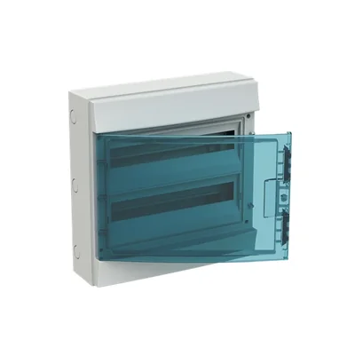 65P18X22A graues Gehäuse, 36 m, IP65, 125 A, Schutzklasse II, 435 x 430 x 155 mm (H x B x T) | DIN-Schienen | transparente Tür | N+PE-Schraube