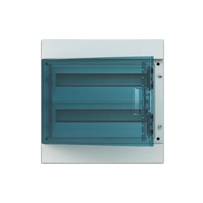 65P18X22A grey enclosure, 36M, IP65, 125A, class II, 435x430x155mm (HxWxD) | DIN rails | transparent door | N+PE screw