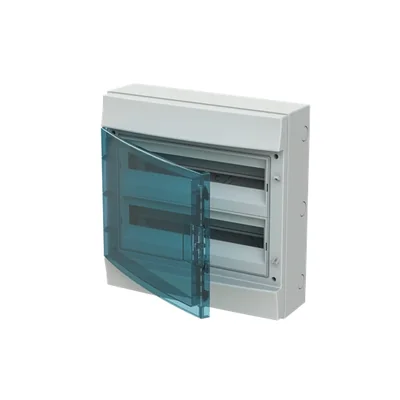 65P18X22A grey enclosure, 36M, IP65, 125A, class II, 435x430x155mm (HxWxD) | DIN rails | transparent door | N+PE screw