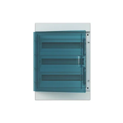 65P18X32A grey enclosure, 54M, IP65, 125A, class II, 600x430x155mm (HxWxD) | DIN rails | transparent door | N+PE screw