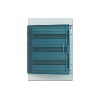 65P18X32A grey enclosure, 54M, IP65, 125A, class II, 600x430x155mm (HxWxD) | DIN rails | transparent door | N+PE screw