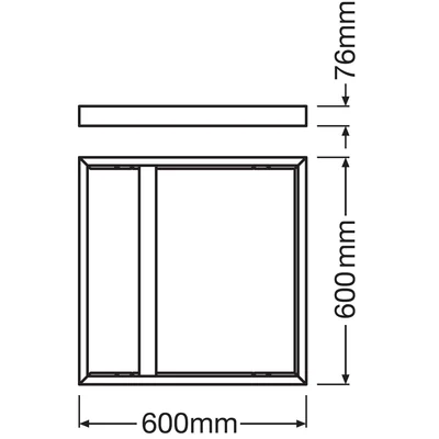 75 mm hoher Rahmen für die Oberflächenmontage PANEL 600 OBERFLÄCHENMONTAGE-KIT H75