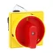 7GN2092U25 7GN series cam switch, disconnector, 4 poles, 20A, for panel mounting, with yellow/red handle locked in position 0, terminal covers and 65x65mm plate