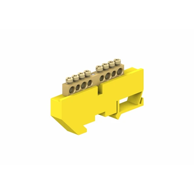 8-module protective terminal block 4x16 mm2 + 4x10mm2 yellow