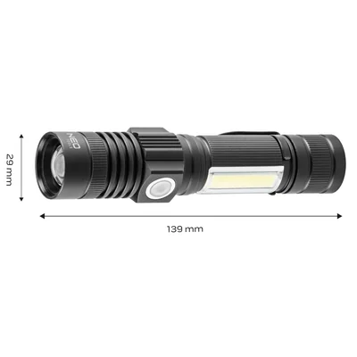 800lm 2v1 CREE T6 LED USB dobíjecí svítilna