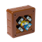 „90” 12-inlet surface-mounted box with rubber glands 98x98x42mm IP55 cover for 4 screws with terminals brown