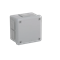 „90” 6-inlet surface-mounted box with rubber glands 98x98x65mm IP55 lid for 4 screws gray