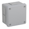 „90” 6-inlet surface-mounted box with rubber glands 98x98x65mm IP55 lid for 4 screws gray