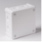 „90” 8-inlet surface-mounted box with knockouts 98x98x42mm IP55 cover for 4 screws white