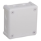 „90” 8-inlet surface-mounted box with knockouts 98x98x42mm IP55 cover for 4 screws white