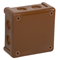 „90” 8-inlet surface-mounted box with knockouts 98x98x42mm IP55 cover with 4 screws brown