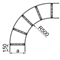 90 degree arch, width 300mm, height 160mm
