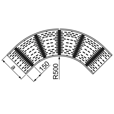 90 degree galvanized elbow, width 300mm, height 160mm