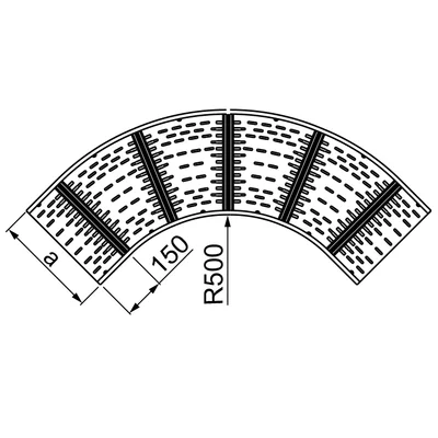 90 degree galvanized elbow, width 300mm, height 160mm