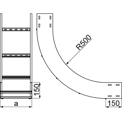 90° inner bend, LWDSC600H150