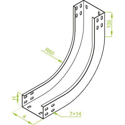 90° inner bend, LZWP200H50