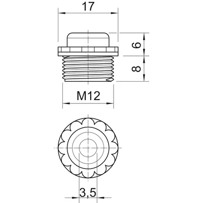 90 M12 GE Screw-in connector, closed version