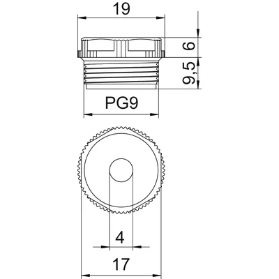90 PG 9 DSMB Conector roscado con membrana