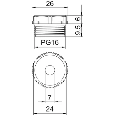 90 PG16 DSMB Schraubverschluss mit Membran