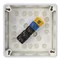 „90” Surface-mounted box with rubber glands 12-inlet 98x98x42mm IP55 cover for 4 screws white