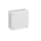 „90” Surface-mounted box with rubber glands 12-inlet 98x98x42mm IP55 cover for 4 screws white