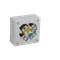 „90” Surface-mounted box with rubber glands 12-inlet 98x98x42mm IP55 cover for 4 screws with terminals gray