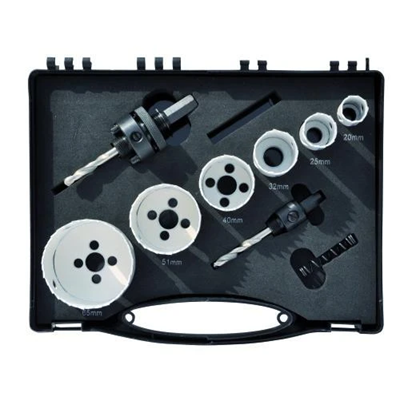 9PCS HOLE SAW SET 22 25 32 40 51 65 + 2 ADAP. ELECTRICIAN