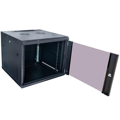 9U RACK 19" závěsná skříň, složená, černá