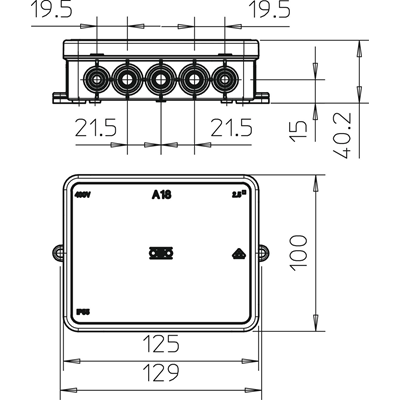 A-SERIES A18 junction box without IP55 terminal block