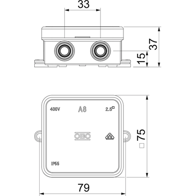 A-SERIES A8 junction box without IP55 terminal block