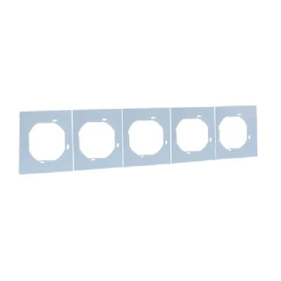 A set of gaskets for IP44 sockets and connectors for a 5-gang frame