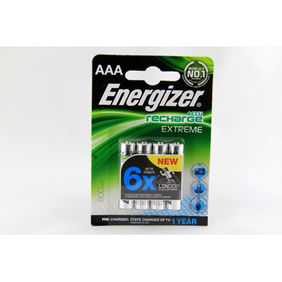 AAA / HR03 / NH12-800 Batería Ni-MH Energizer ACCU RECHARGE EXTREME 1.2V 800mAh 4uds