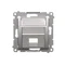 Abdeckung der Telefonbuchse auf Keystone einfach diagonal mit Beschriftungsfeld (Modul) silber (metallic)