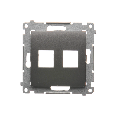 Abdeckung für Datenkommunikationsbuchsen am Keystone Flat Double (Modul), anthrazit (metallic)
