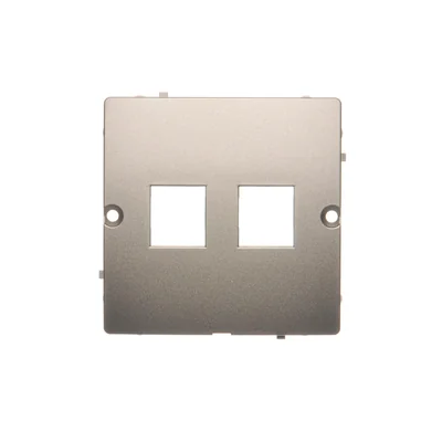 Abdeckung für Datenkommunikationsbuchsen auf Keystone Flat Double Satin (Metallic)