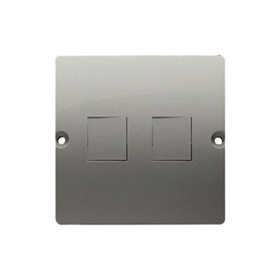 Abdeckung für Datenkommunikationsbuchsen auf Keystone Flat Double Satin (Metallic)