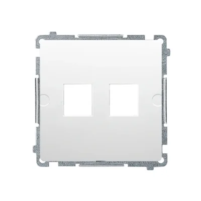 Abdeckung für Datenkommunikationssteckdosen auf Keystone Flat Double White