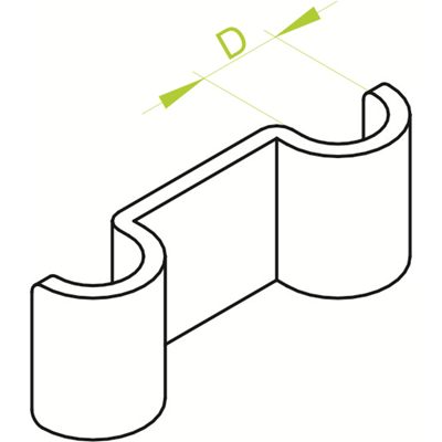 Abmessung des Kabelhalters: 22 mm