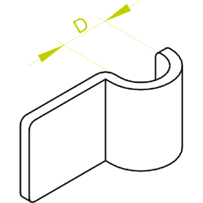 Abmessung des Kabelhalters: 33 mm