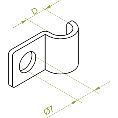 Abmessung des Kabelhalters: 35 mm