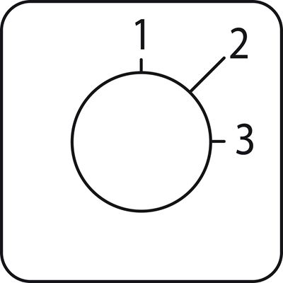 Abmessungen des Nockenschalters Harmony K Legend: 45 x 45 mm