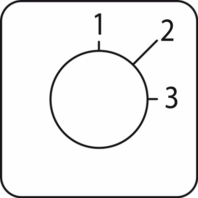 Abmessungen des Nockenschalters Harmony K Legend: 45 x 45 mm