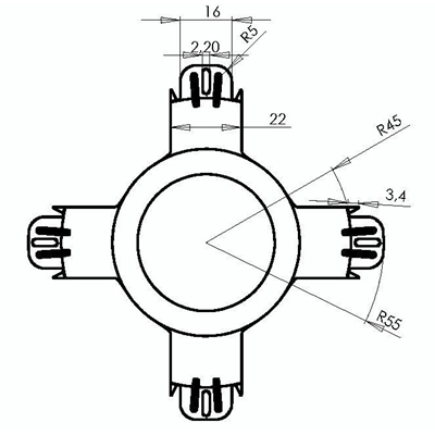 Abstandshalter, Schutzkappe für Halogen- und LED-Lampen, Löcher 60-85mm / D60