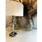 ABU DHABI Table lamp E27 IP20 chrome with white lampshade