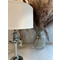 ABU DHABI Table lamp E27 IP20 chrome with white lampshade