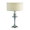 ABU DHABI Table lamp E27 IP20 chrome with white lampshade