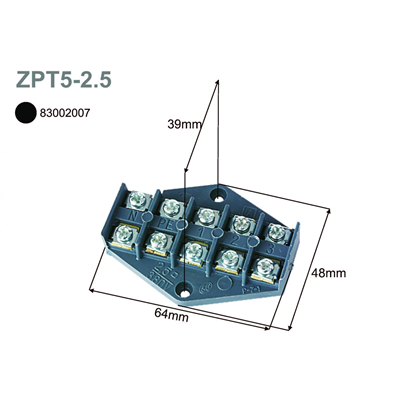 Abzweigplatte 2,5 mm2 5 Spuren