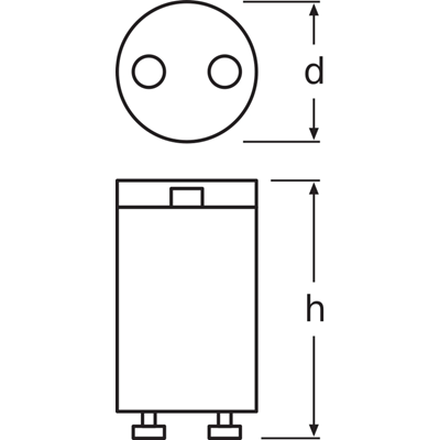 Accessories for fluorescent lamps ST 172 TRY 25 18W, 20W, 22W, 24W W,